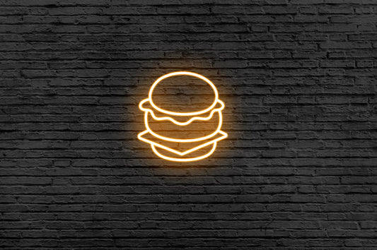 Burger Icon Neon Sign