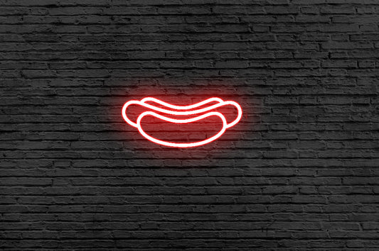 Hot Dog Icon Neon