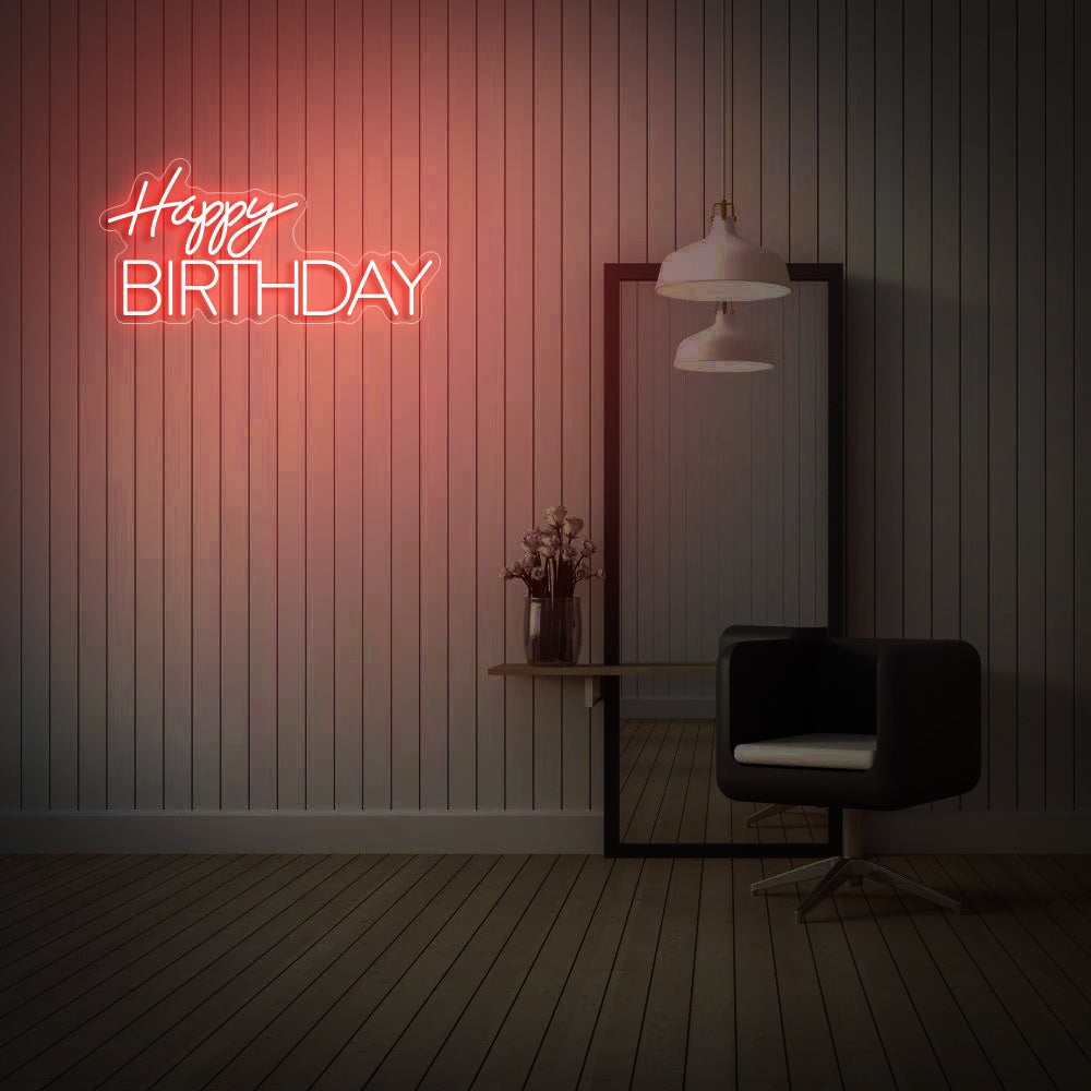 Happy Birthday Neon Sign